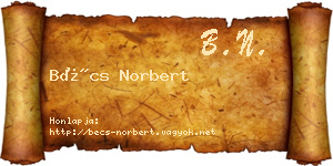 Bécs Norbert névjegykártya