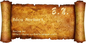 Bécs Norbert névjegykártya