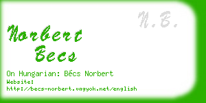 norbert becs business card