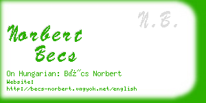 norbert becs business card